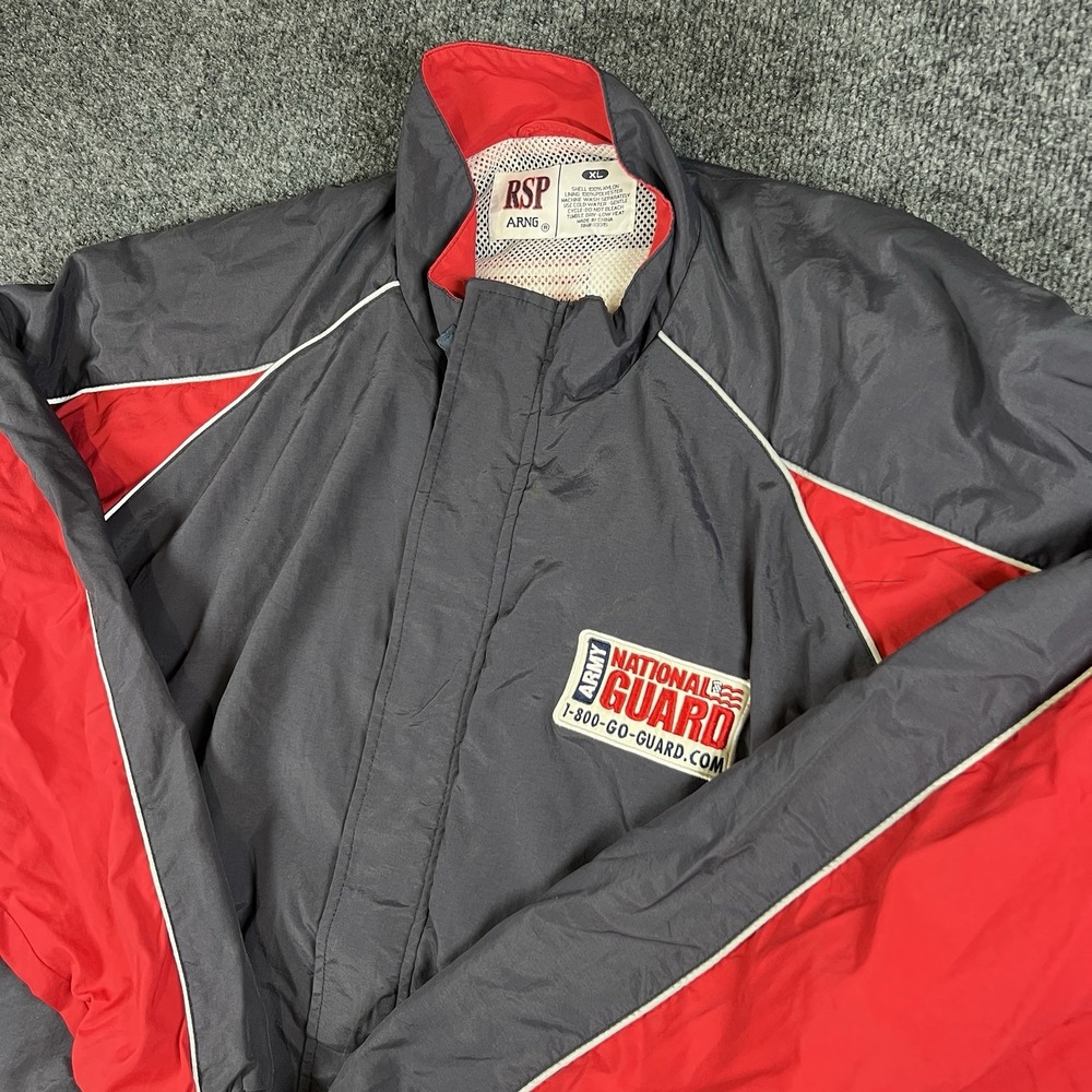 Army‎ National Guard RSP Jacket XL Gray Red 1-800-GO-GUARD NASCAR Promo